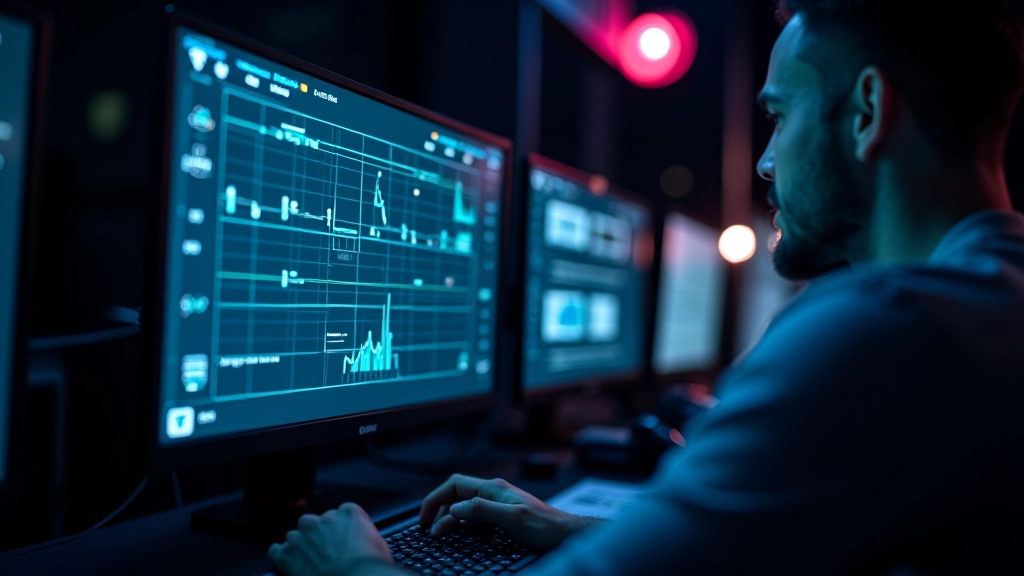 Écran de contrôle de qualité montrant les paramètres techniques broadcast, grille de sécurité, et mesures de norme vidéo en temps réel