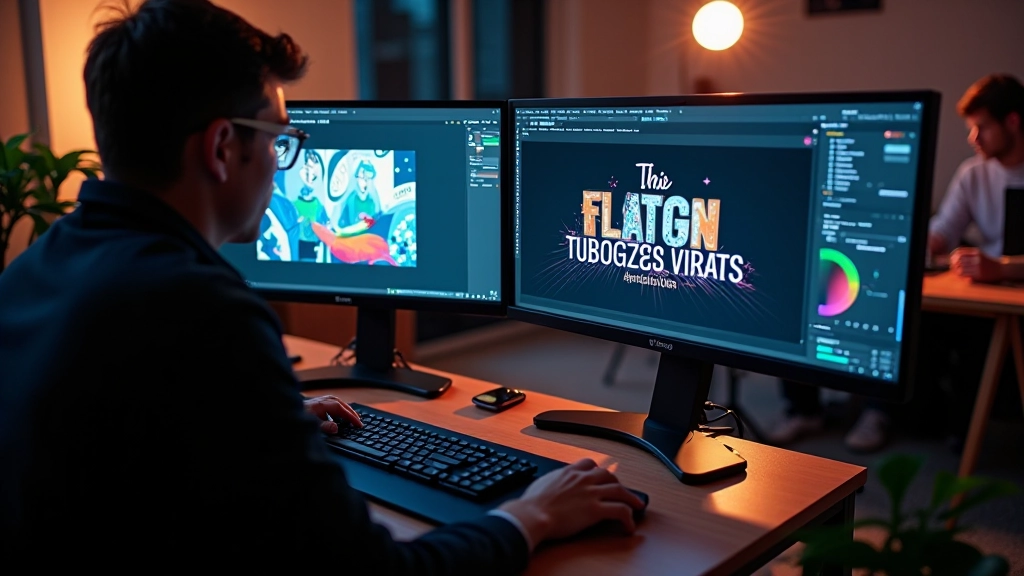 Écran d'ordinateur affichant un logiciel d'animation avec des caractères typographiques en cours de modification